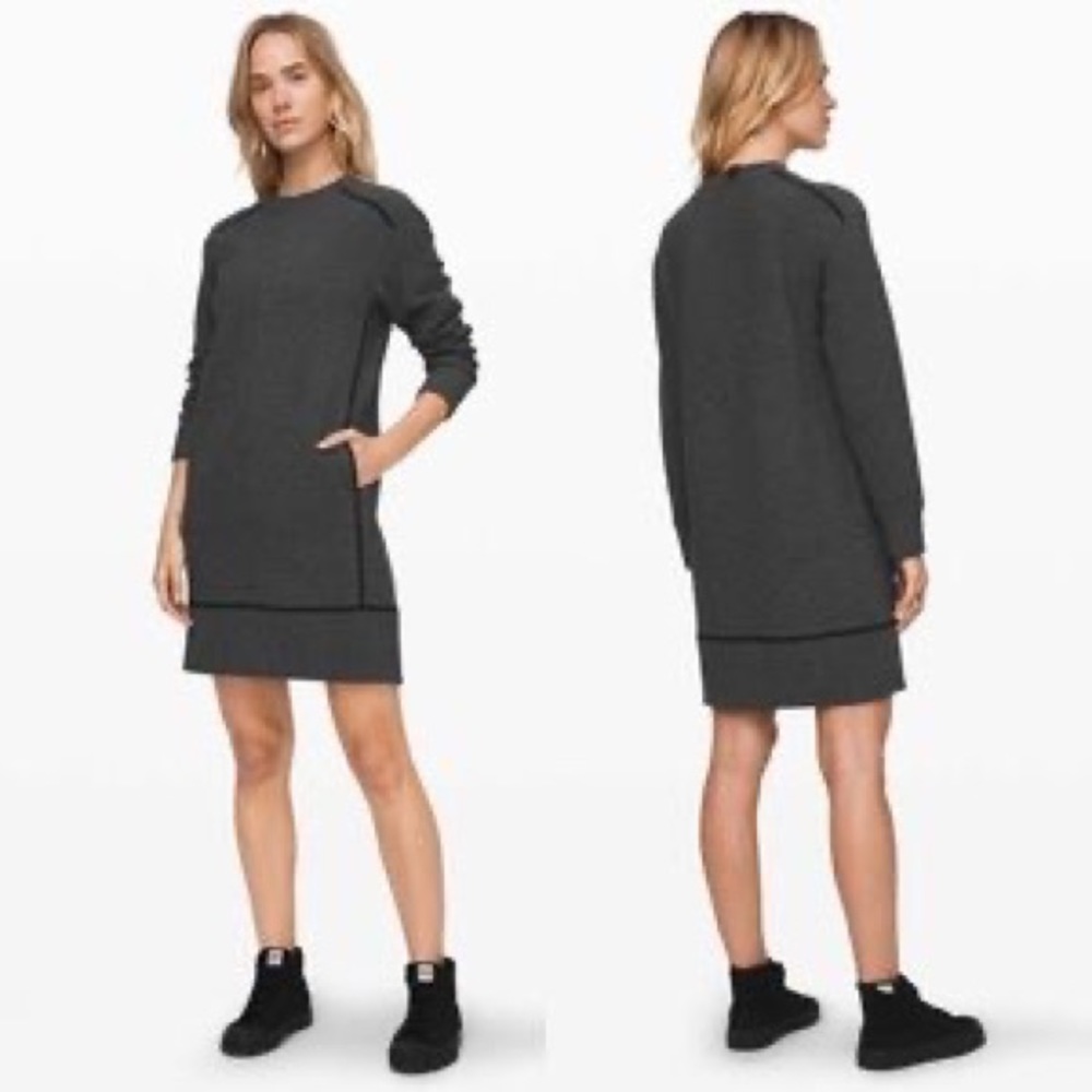 Lululemon On Repeat Dress Heathered Dark Gray 8